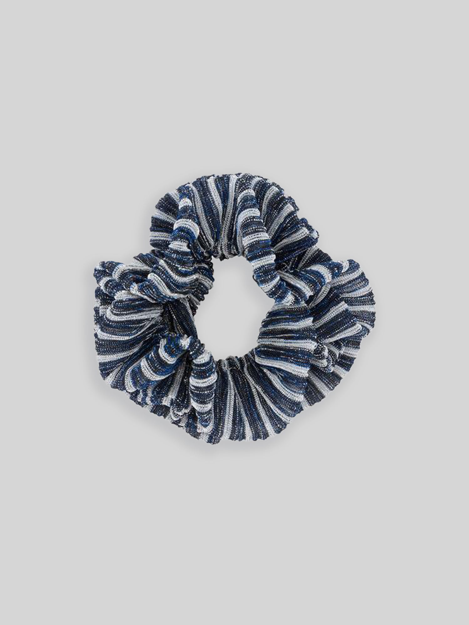 Scrunchie GLORIA metal/navy striped