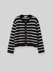 Strickjacke HENNI white/black striped