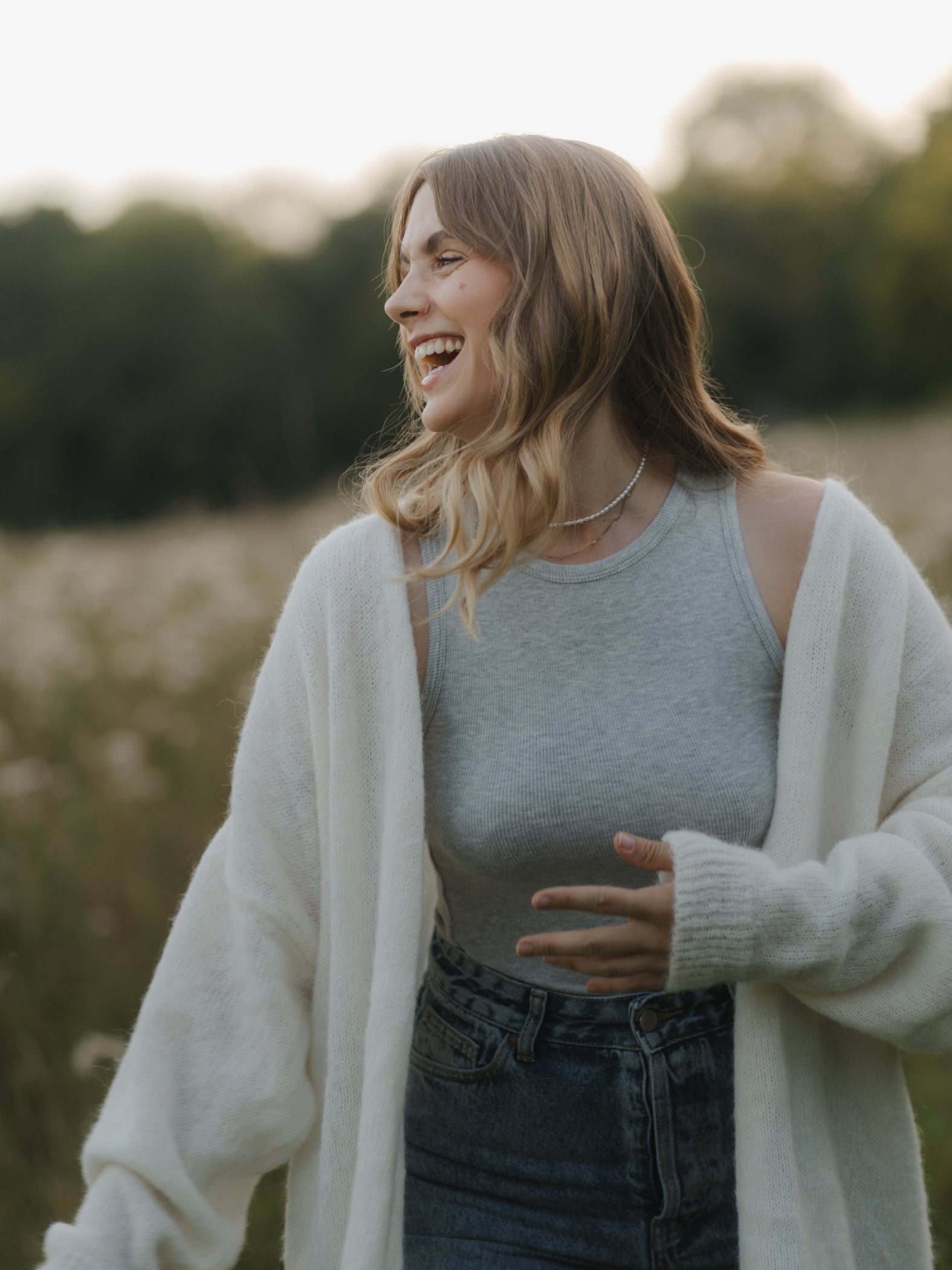 Strickjacke JESSY white