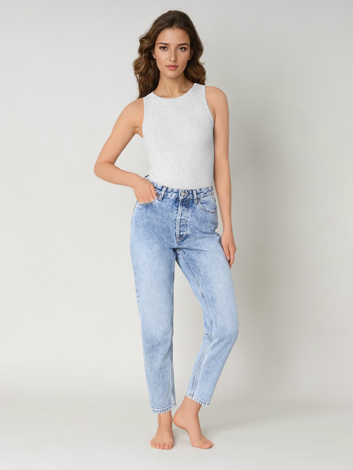 Top ANNA light grey melange