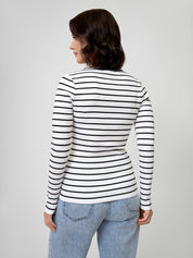 Longsleeve LINNEA white/black striped
