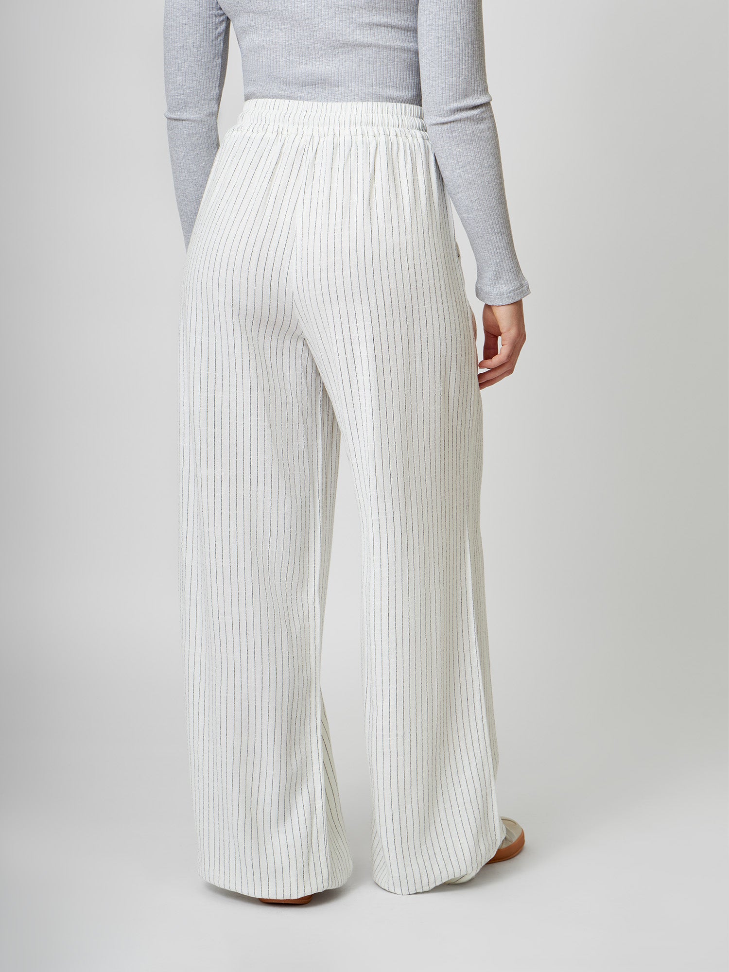 Leinenhose ZOE pinstripe white