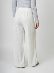 Leinenhose ZOE pinstripe white