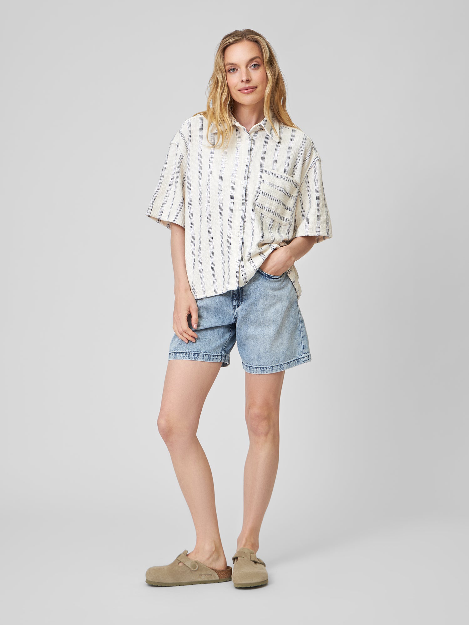 Bluse RIKKE blue/white striped