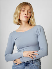 Longsleeve LINDA long dusty blue