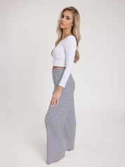 Jerseyhose VALENTINA black/white striped