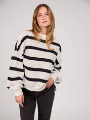 Sweater LAURA white/black striped