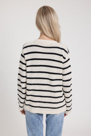 Strickjacke HENNI black/white striped