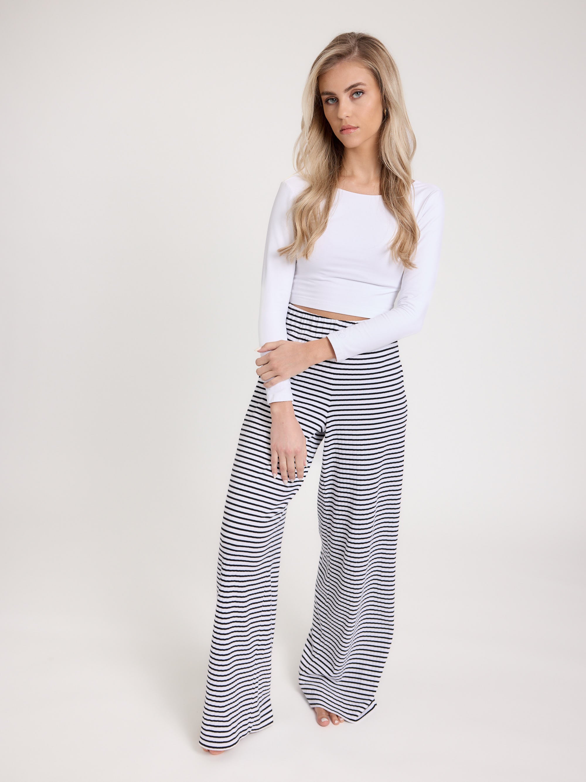 Jerseyhose VALENTINA black/white striped