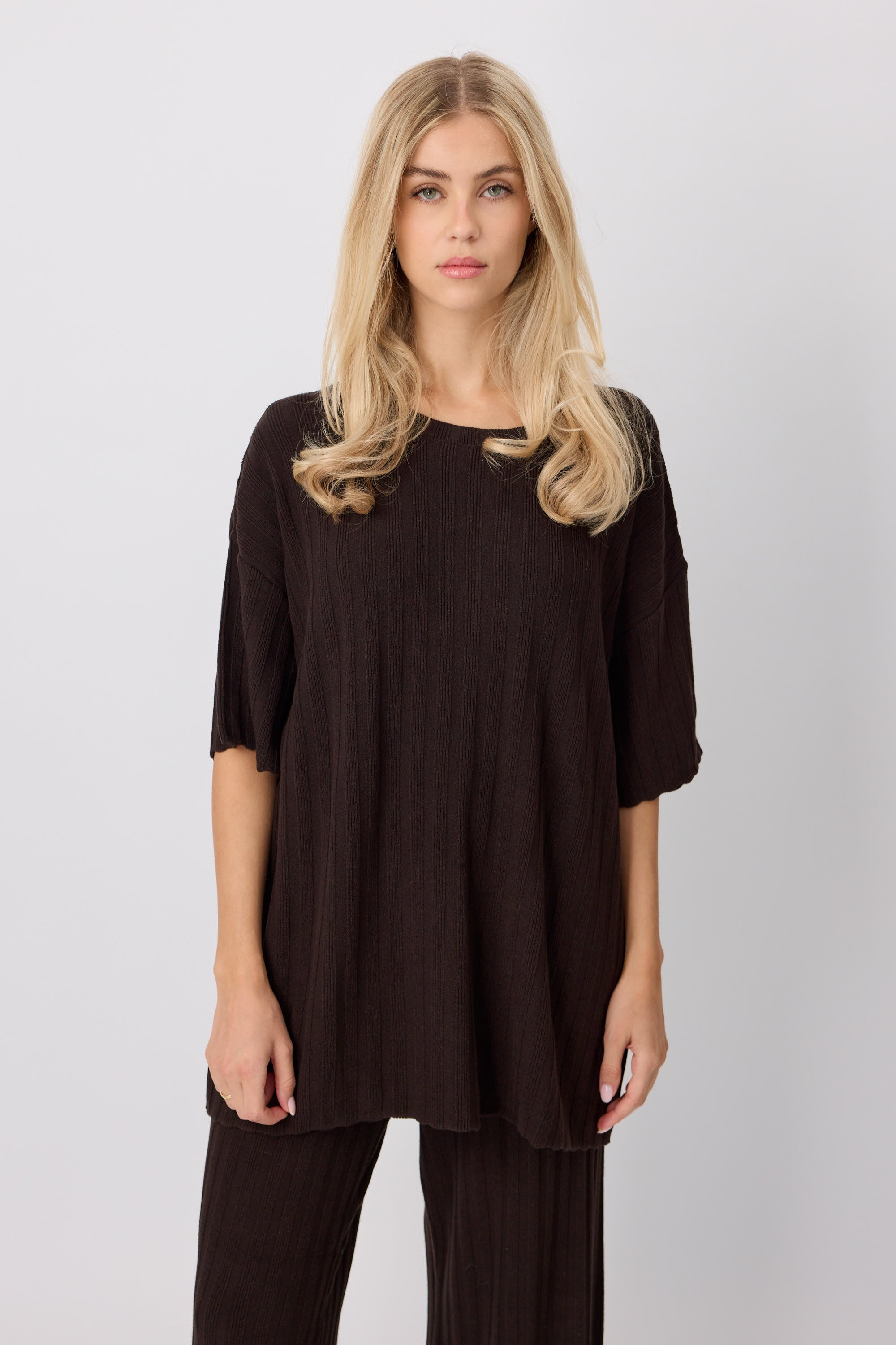 Strickshirt ANGI dark brown