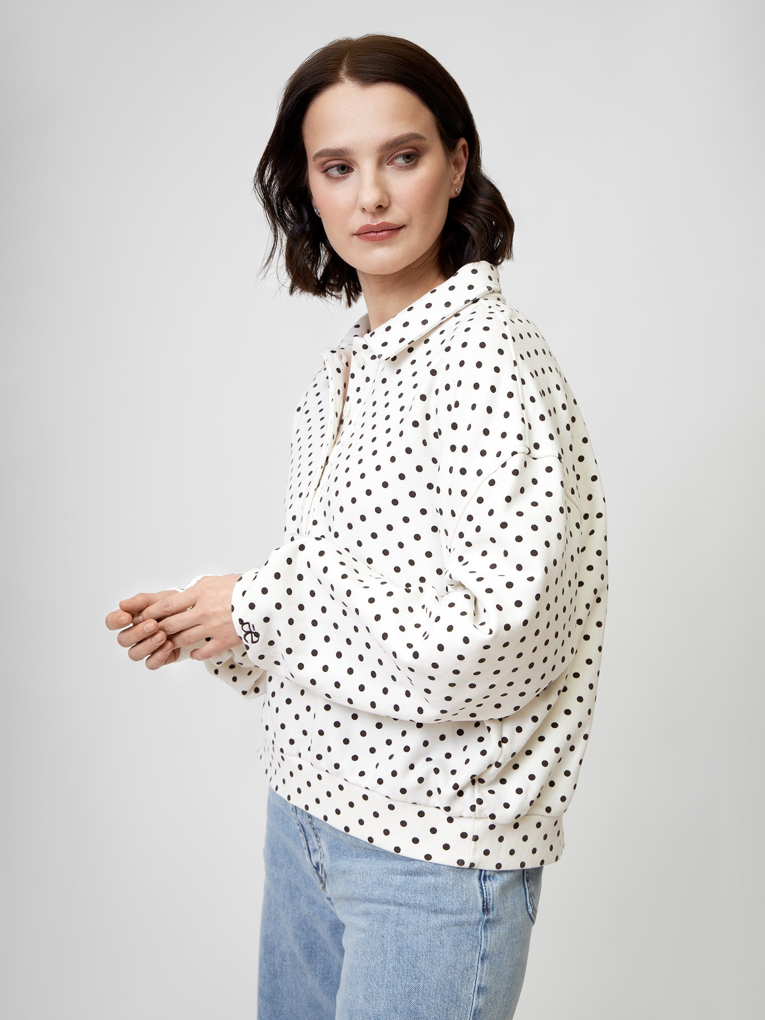 Sweater SUE cropped polka dot