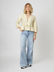 Bluse IDA butter yellow striped