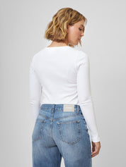 Tragebild Longsleeve LINNEA in Weiß Hinten