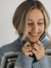 Zipperjacke GRETA brown/blue striped