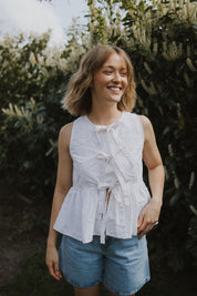 Bluse ALMA white embroidery