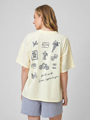 T-Shirt PHILIPPA classic butter yellow print