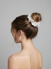 Scrunchie DOTTY off-white/black dots