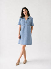 Jeanskleid ELIN light blue