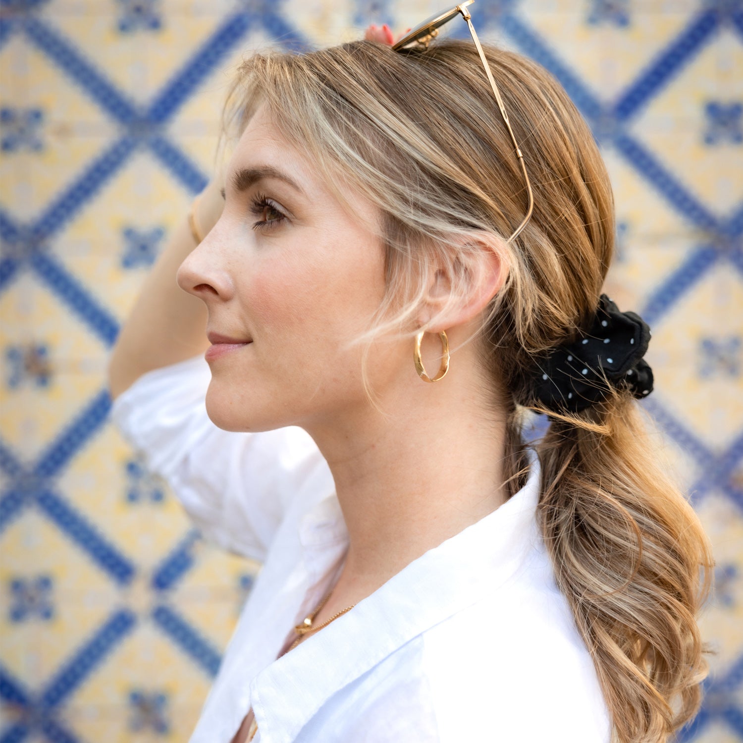Scrunchie EVA black/white dots