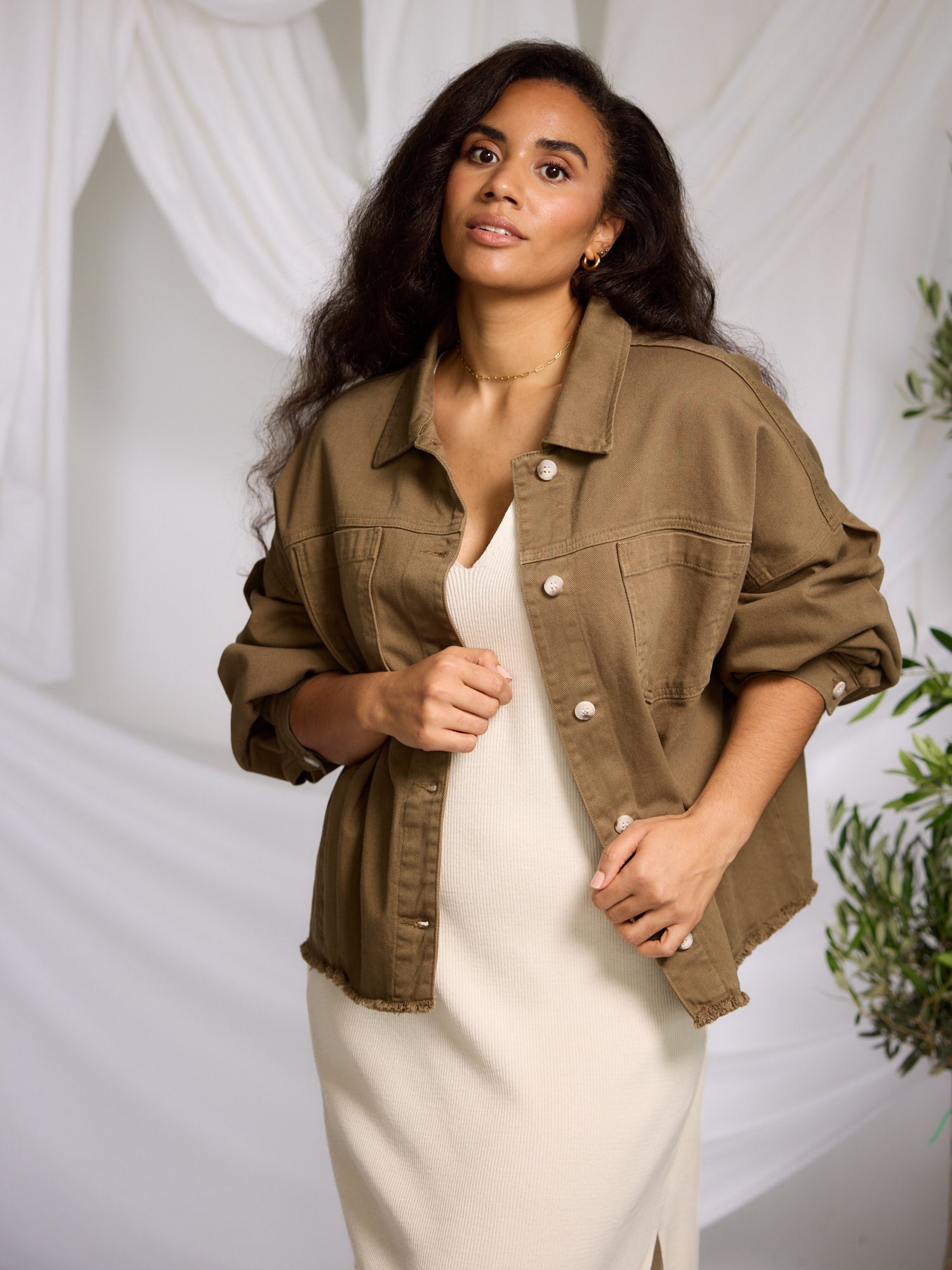 Jeansjacke Johanna khaki