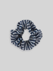 Scrunchie GLORIA metal/navy striped
