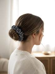 Scrunchie GLORIA metal/navy striped