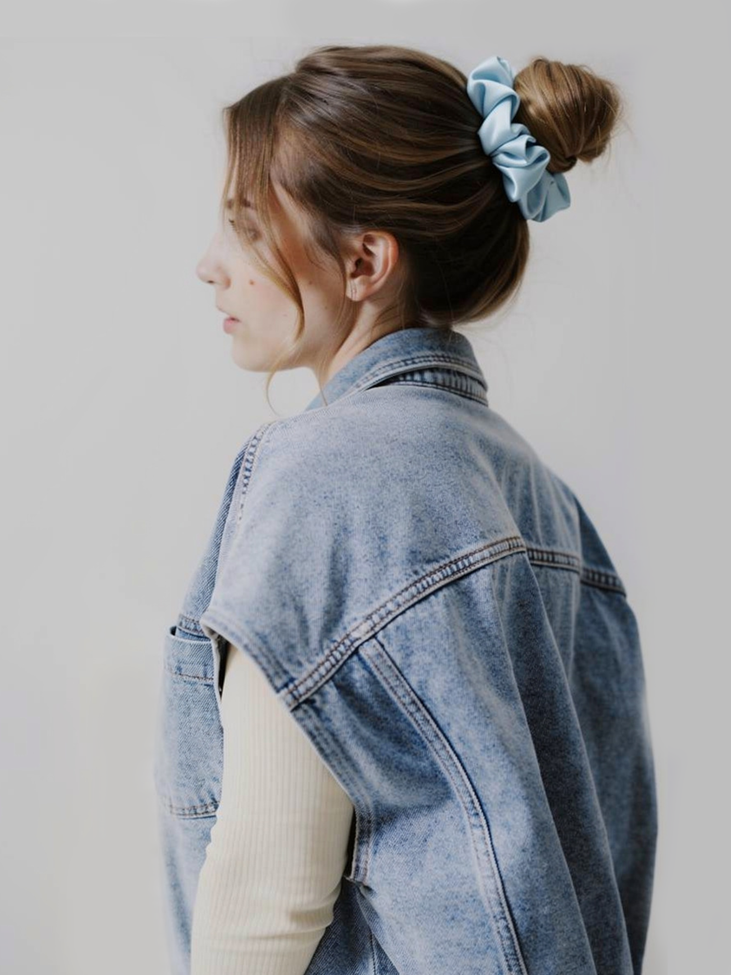 Scrunchie XXL FLORA light blue