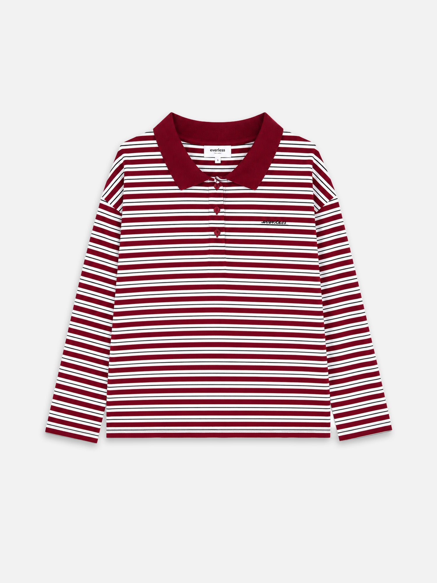 Longsleeve NORA gestreift in cherry und weiß