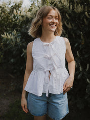 Bluse ALMA white embroidery