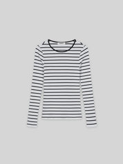 Longsleeve LINNEA white/black striped
