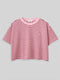 T-Shirt PHILIPPA cropped rose/cherry striped