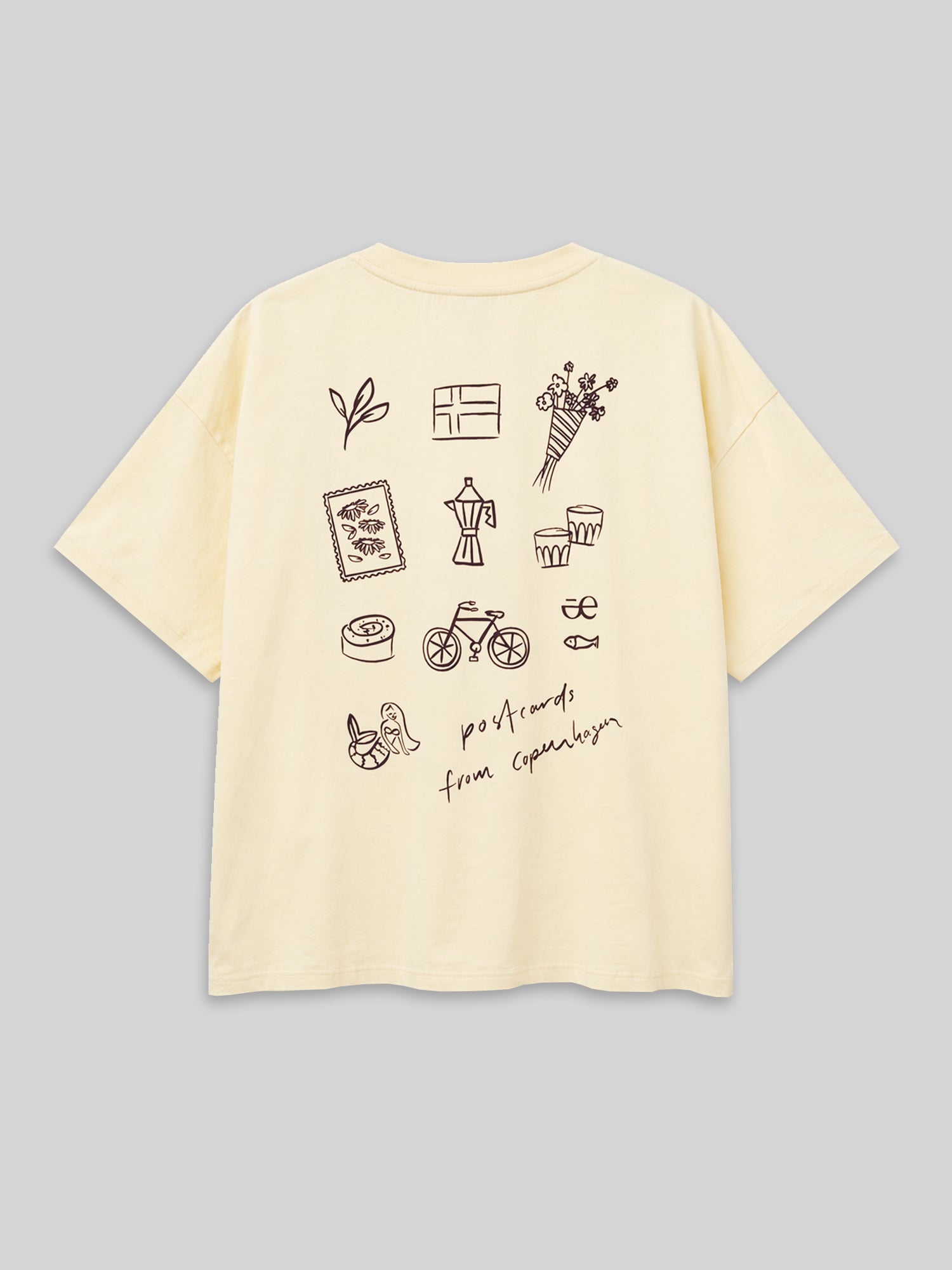 T-Shirt PHILIPPA classic butter yellow print