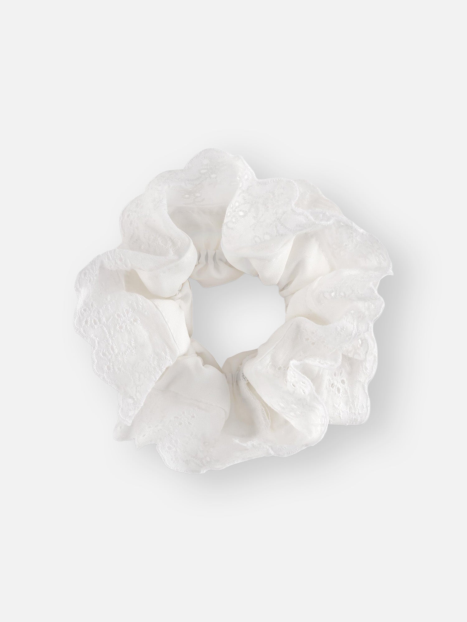 Scrunchie BRODERIE in Weiß mit Spitze
