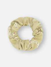 Scrunchie FLORAL BRODERIE in der Farbe Pistachio mit Blumenmuster