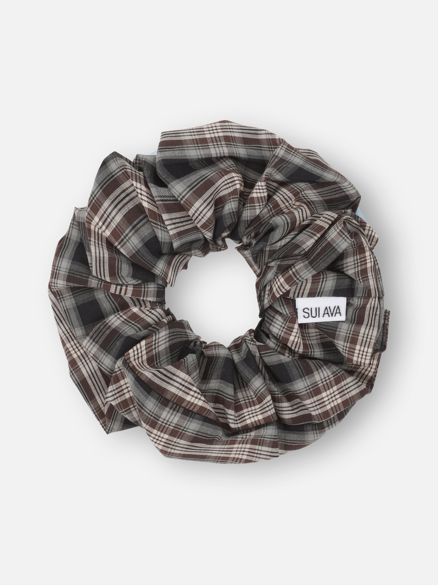 Scrunchie TARTAR in braun grau kariert von SUI AVA