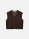 Weste GOLDA dark brown teddy
