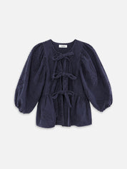 Bluse FENJA mit Stickmuster in der Farbe summernight blue