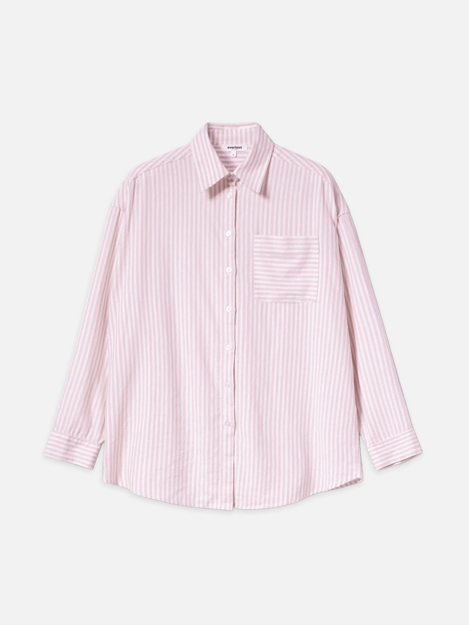 Leinenbluse MARIANNE in weiß und rosa gestreift
