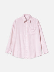 Leinenbluse MARIANNE in weiß und rosa gestreift
