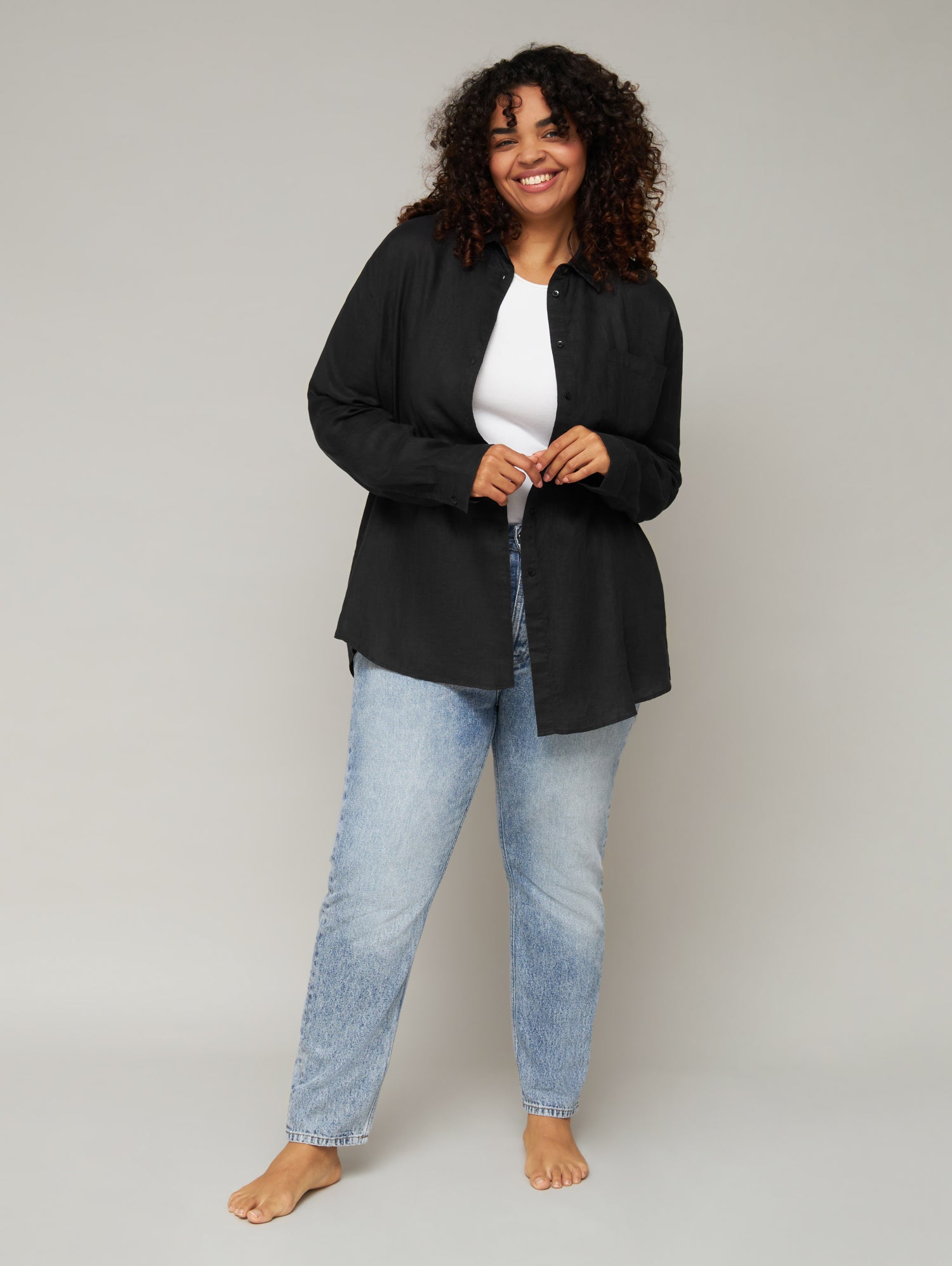 Leinenbluse SARAH black