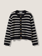 Strickjacke HENNI white/black striped