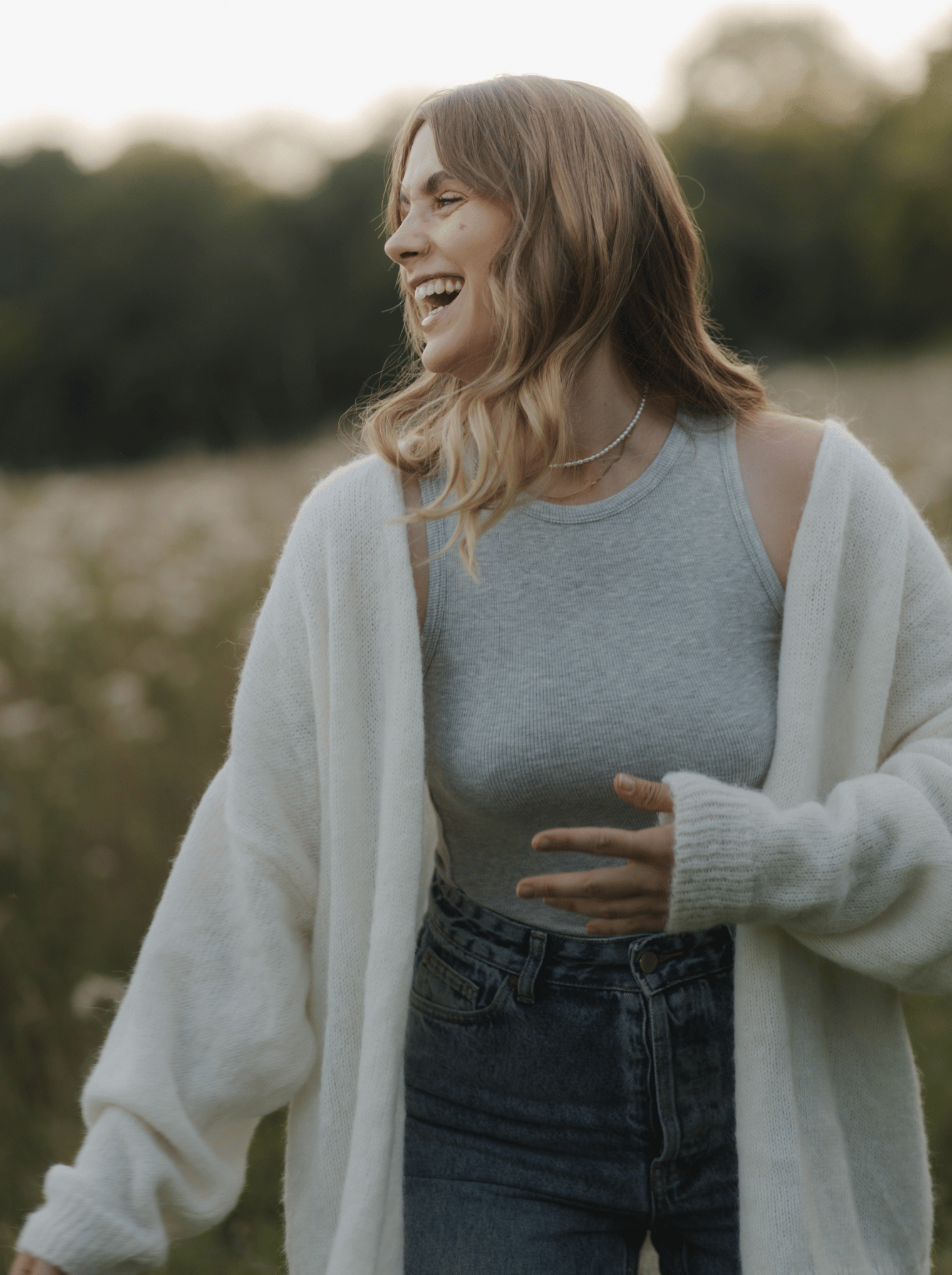 Strickjacke JESSY white