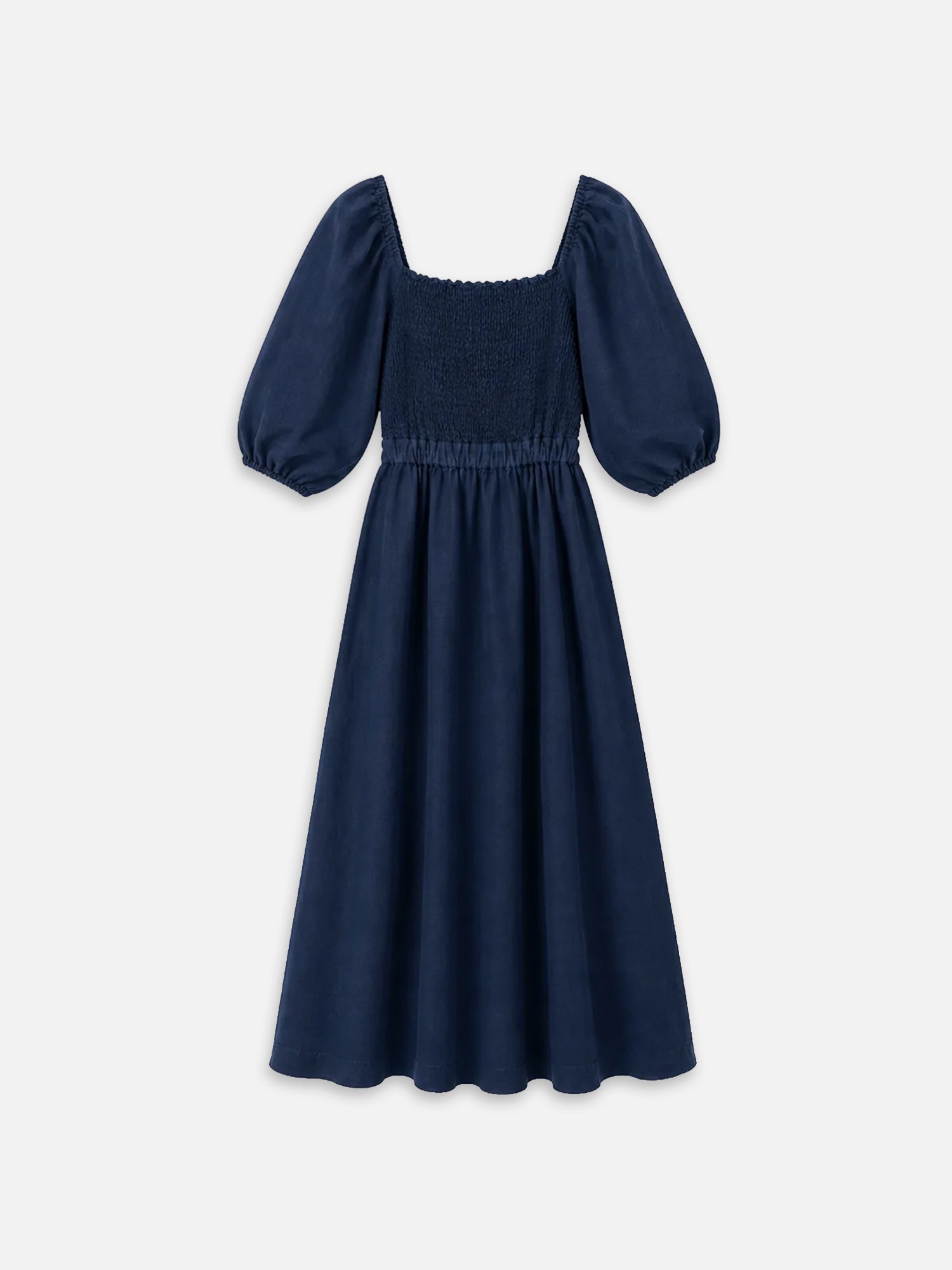 Kleid INGA in der summernight Farbe mit drei verschiedenen Wickeltechniken