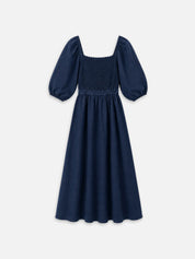 Kleid INGA in der summernight Farbe mit drei verschiedenen Wickeltechniken