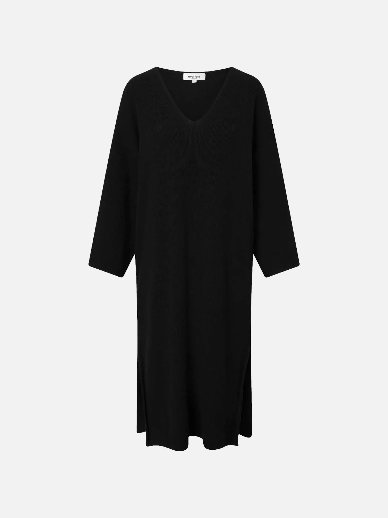 Langes Strickkleid in Schwarz