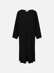 Langes Strickkleid in Schwarz