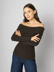 Strickpullover GRACE dark brown
