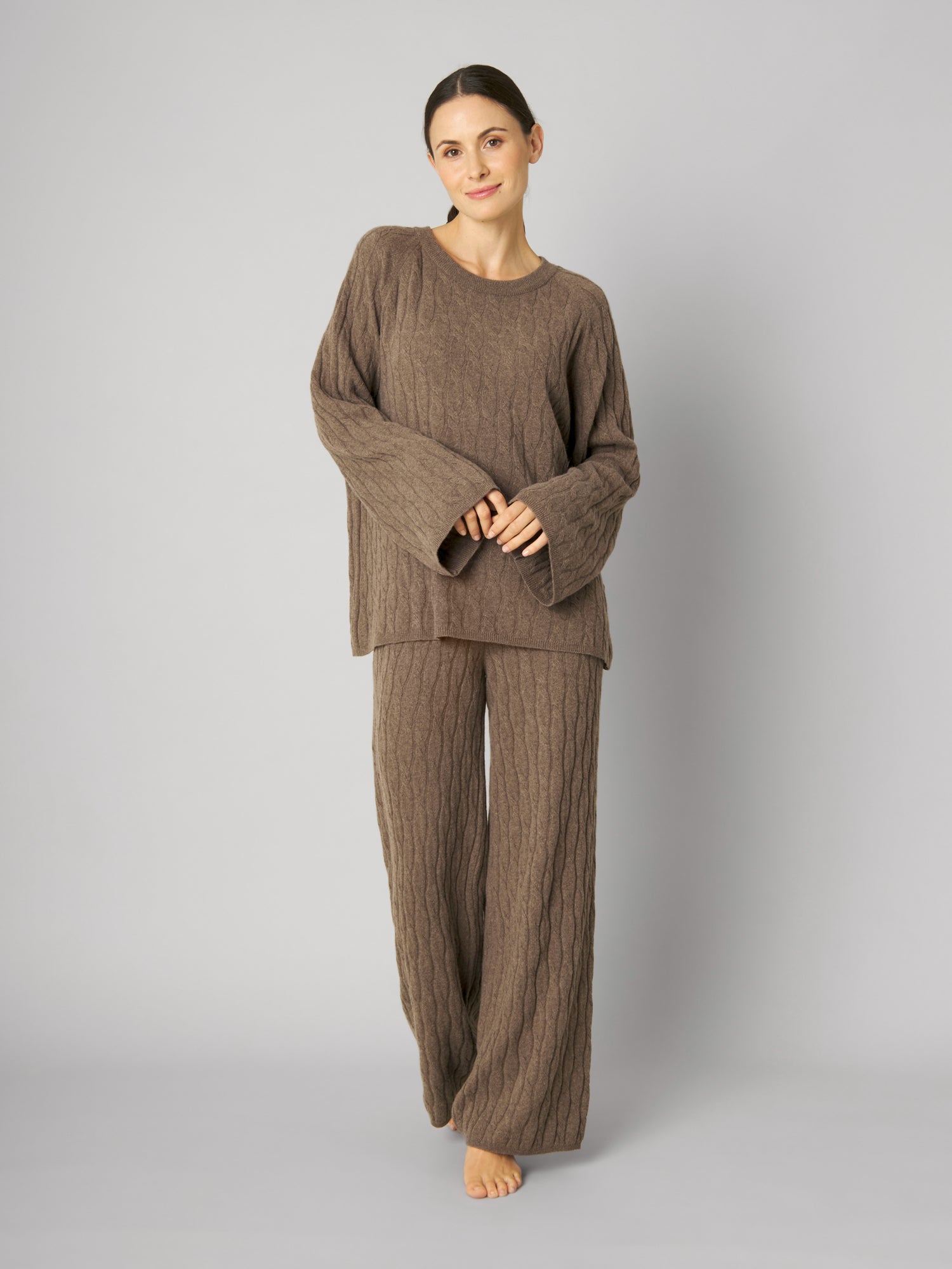 Strickpullover MILA brown melange