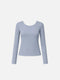 Longsleeve LINDA long dusty blue