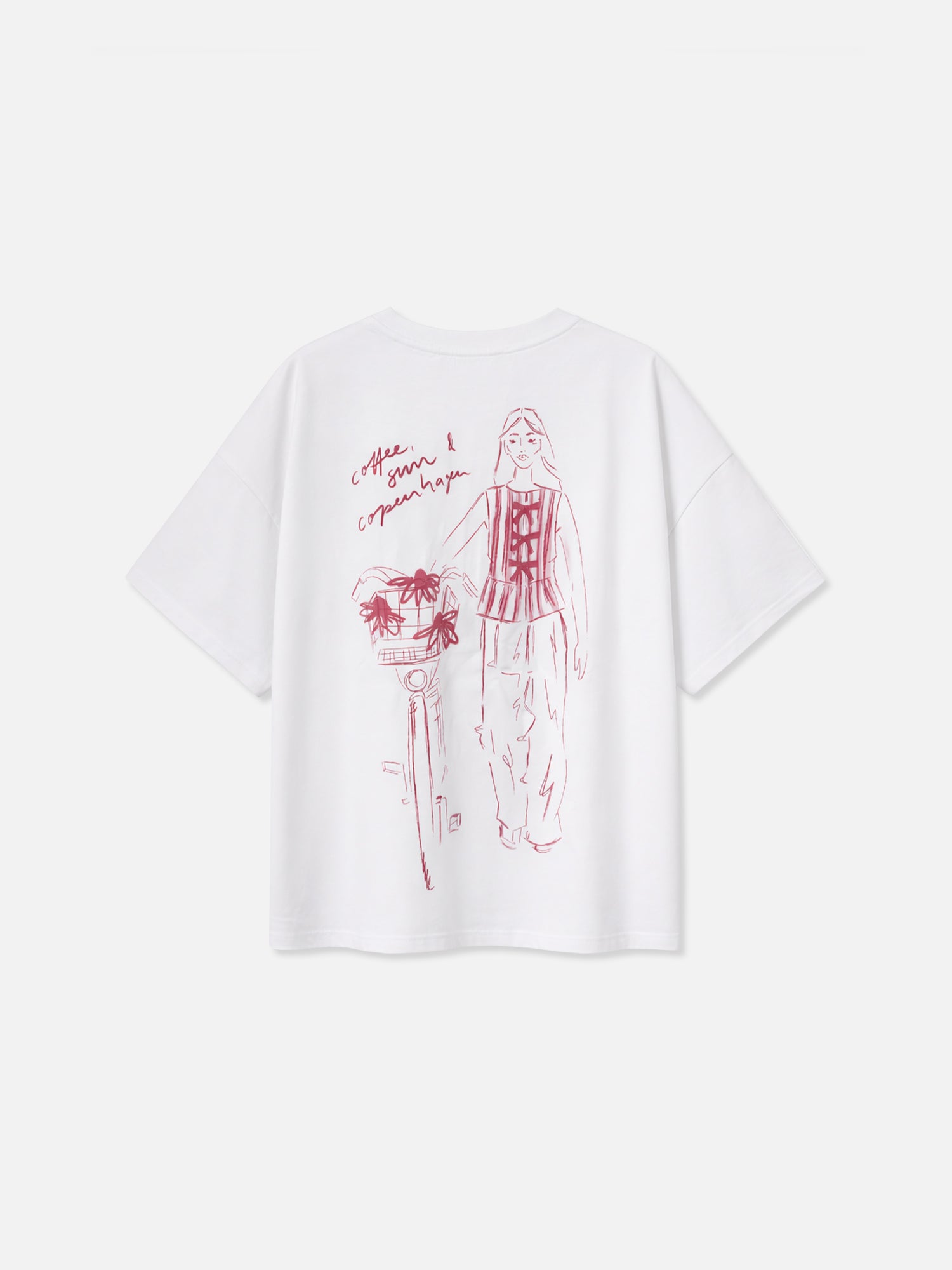T-Shirt PHILIPPA print in Weiß von der Rückseite